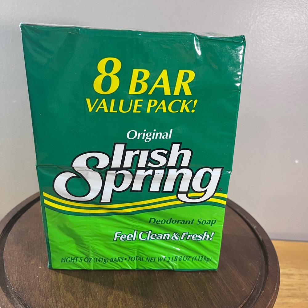 Irish Spring Deodorant Soap 8 Bar Value Pack 5oz Original Scent Green Fresh